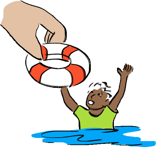 Enfant avec une bouée de sauvetage