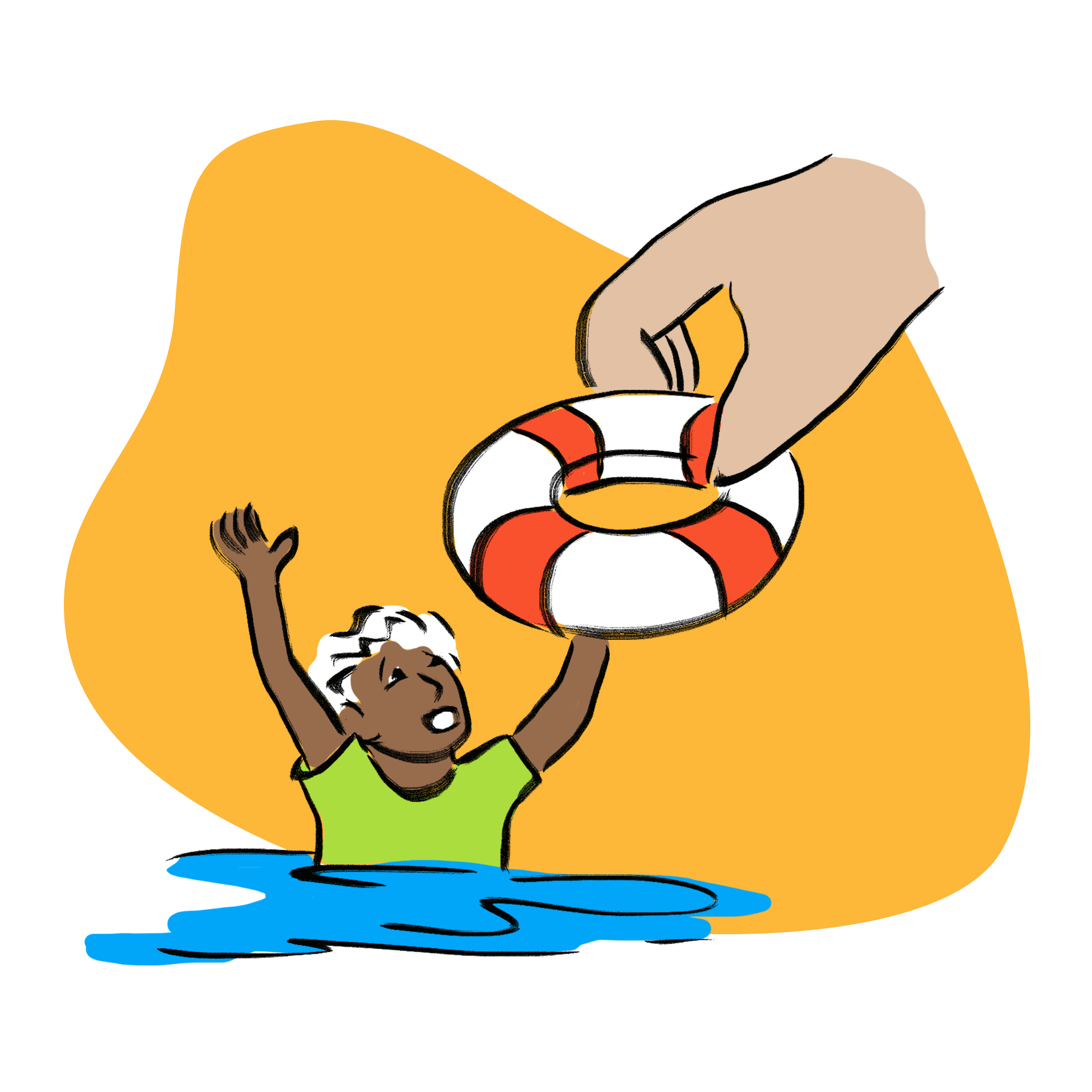 Child with a lifebuoy