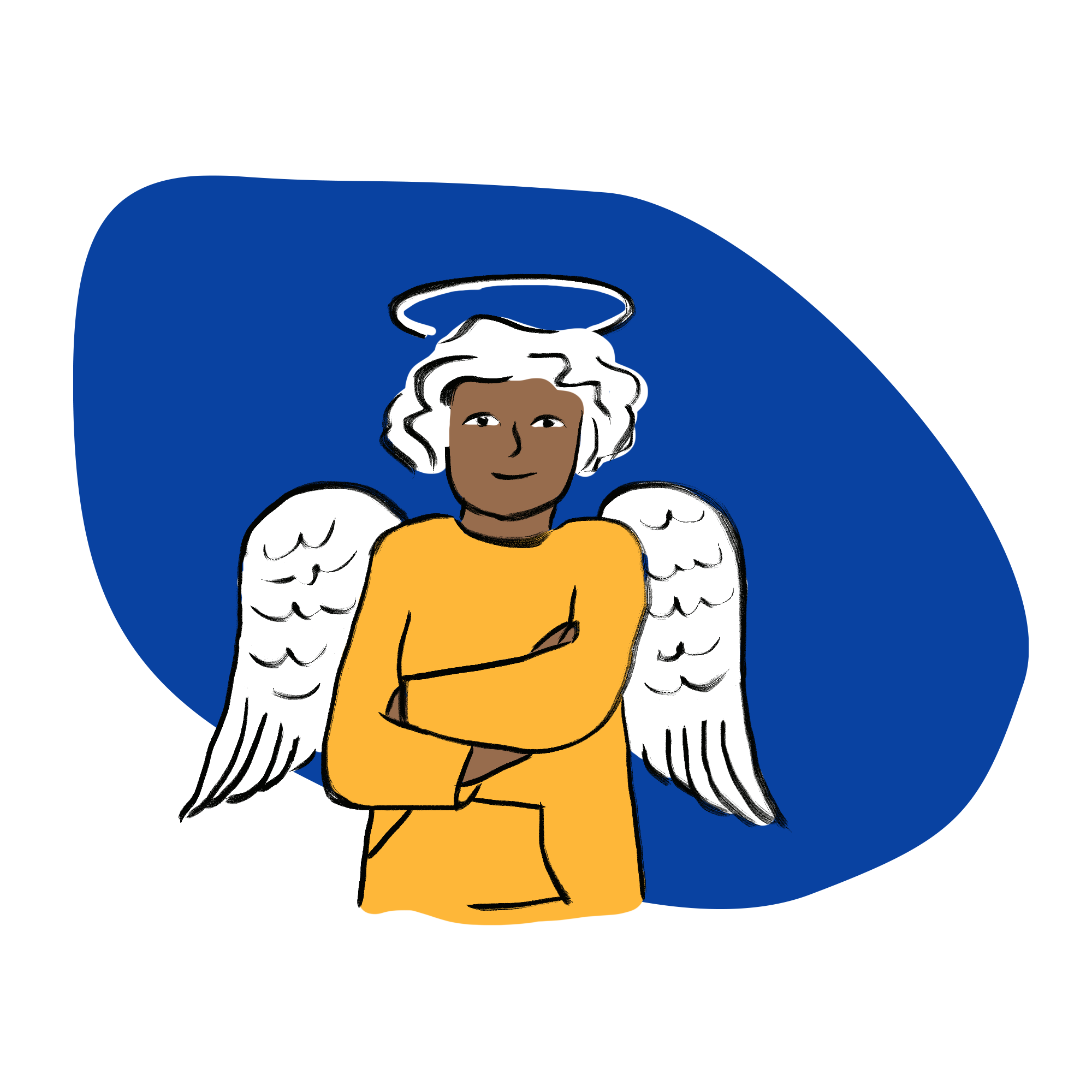 Angel with folded arms
